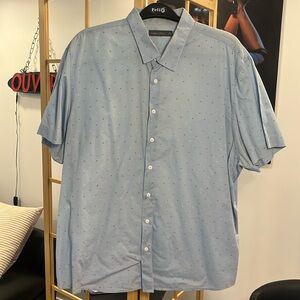 Angelo Litrico Mens Light Blue Button Down Shirt Size XXL Slim Fit